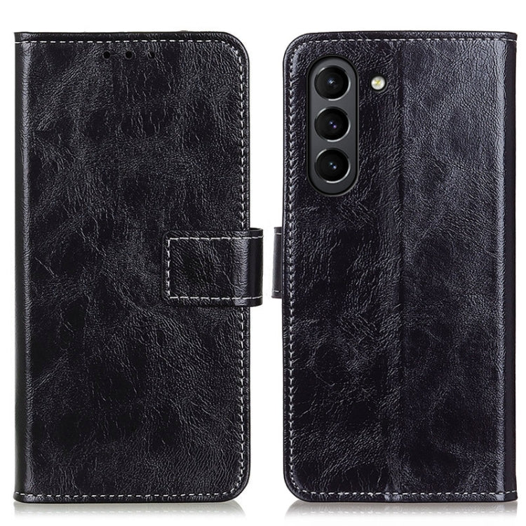 For Samsung Galaxy S21 FE Retro Crazy Horse Texture Horizontal Flip Leather Case with Holder & Card Slots & Photo Frame & Wallet(Black) by buy2fix