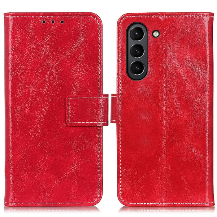 For Samsung Galaxy S21 FE Retro Crazy Horse Texture Horizontal Flip Leather Case with Holder & Card Slots & Photo Frame & Wallet(Red) by buy2fix