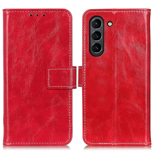 For Samsung Galaxy S21 FE Retro Crazy Horse Texture Horizontal Flip Leather Case with Holder & Card Slots & Photo Frame & Wallet(Red) by buy2fix