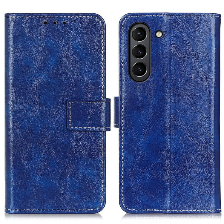 For Samsung Galaxy S21 FE Retro Crazy Horse Texture Horizontal Flip Leather Case with Holder & Card Slots & Photo Frame & Wallet(Blue) by buy2fix