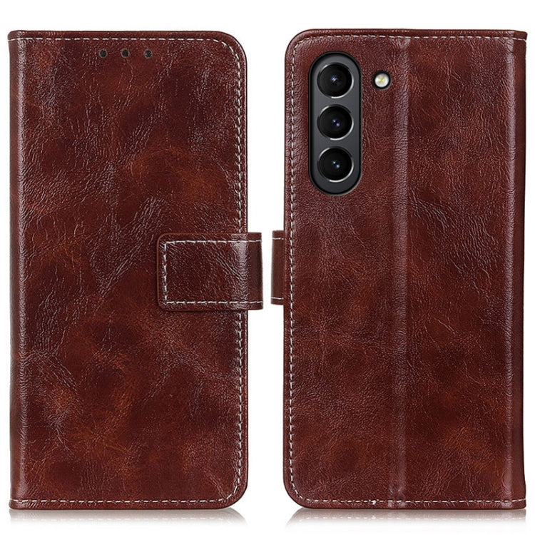For Samsung Galaxy S21 FE Retro Crazy Horse Texture Horizontal Flip Leather Case with Holder & Card Slots & Photo Frame & Wallet(Brown) by buy2fix