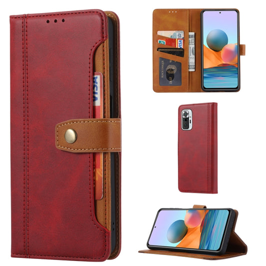 For Xiaomi Redmi Note 10 Pro Calf Texture Double Fold Clasp Horizontal Flip Leather Case with Photo Frame & Holder & Card Slots & Wallet(Red) - Xiaomi Cases by buy2fix | Online Shopping UK | buy2fix