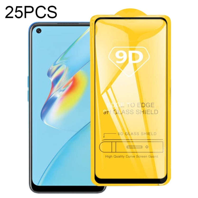 For OPPO A54 25 PCS 9D Full Glue Full Screen Tempered Glass Film - OPPO Tempered Glass by buy2fix | Online Shopping UK | buy2fix