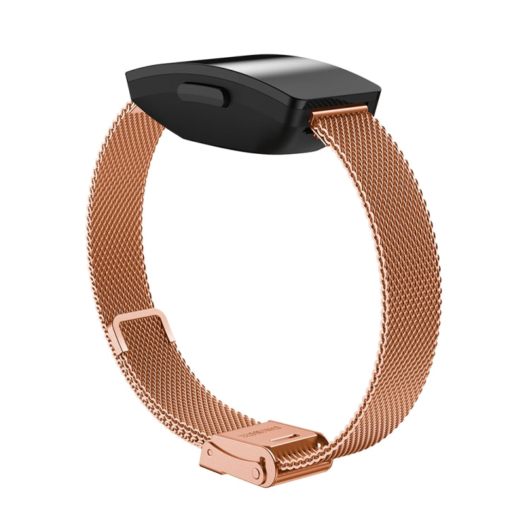For Fitbit Inspire / Inspire HR / Ace 2 Double Insurance Buckle Milanese Watch Band(Rose Gold) - Watch Bands by buy2fix | Online Shopping UK | buy2fix