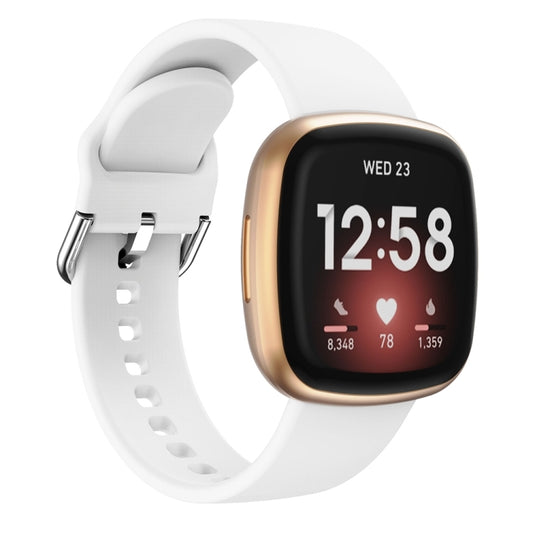 For Fitbit Versa 3 Silicone Watch Band(White) - Watch Bands by buy2fix | Online Shopping UK | buy2fix