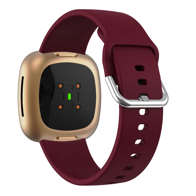 For Fitbit Versa 3 Silicone Watch Band(Wine Red) by buy2fix