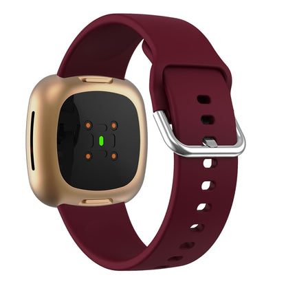 For Fitbit Versa 3 Silicone Watch Band(Wine Red) by buy2fix