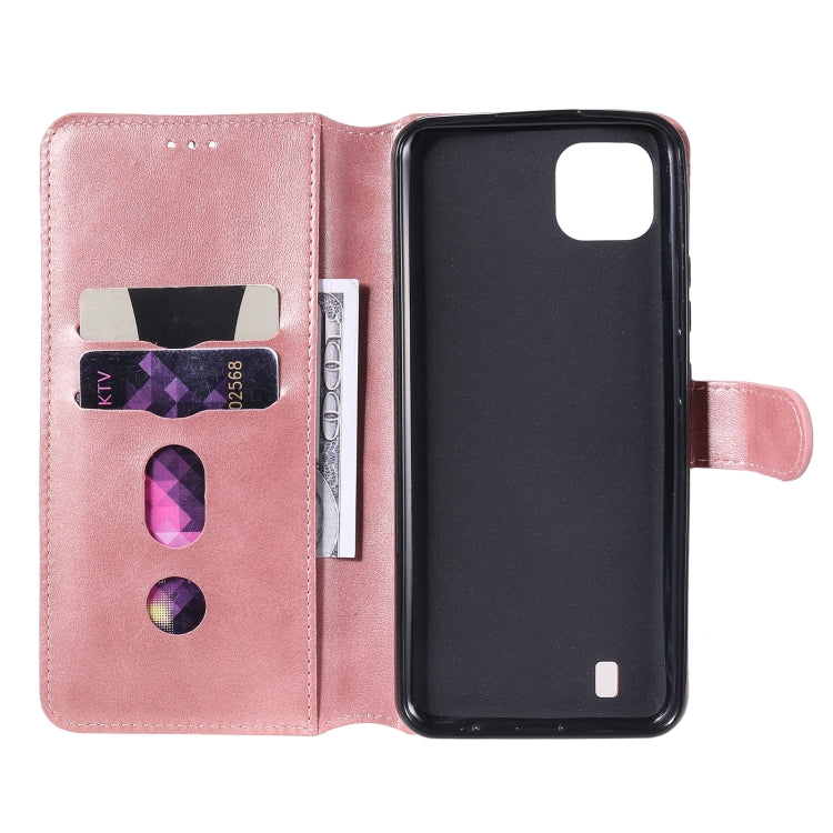 For OPPO Realme C20 Classic Calf Texture PU + TPU Horizontal Flip Leather Case with Holder & Card Slots & Wallet(Rose Gold) - Realme Cases by buy2fix | Online Shopping UK | buy2fix