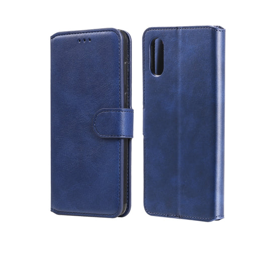 For Samsung Galaxy A02 / M02 Classic Calf Texture PU + TPU Horizontal Flip Leather Case with Holder & Card Slots & Wallet(Blue) by buy2fix