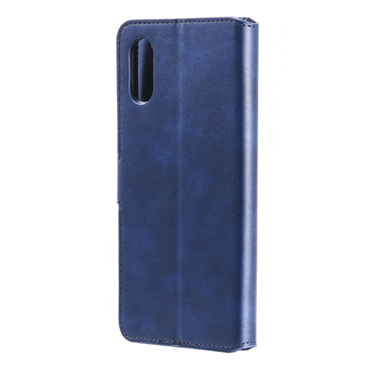 For Samsung Galaxy A02 / M02 Classic Calf Texture PU + TPU Horizontal Flip Leather Case with Holder & Card Slots & Wallet(Blue) by buy2fix