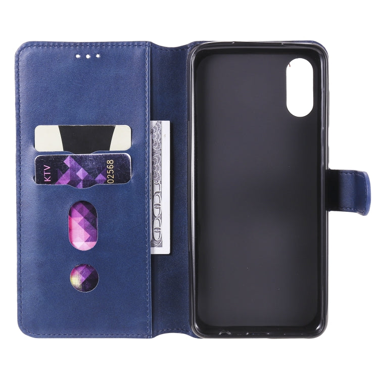 For Samsung Galaxy A02 / M02 Classic Calf Texture PU + TPU Horizontal Flip Leather Case with Holder & Card Slots & Wallet(Blue) by buy2fix