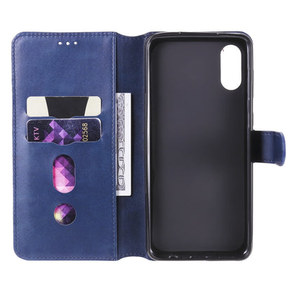 For Samsung Galaxy A02 / M02 Classic Calf Texture PU + TPU Horizontal Flip Leather Case with Holder & Card Slots & Wallet(Blue) by buy2fix