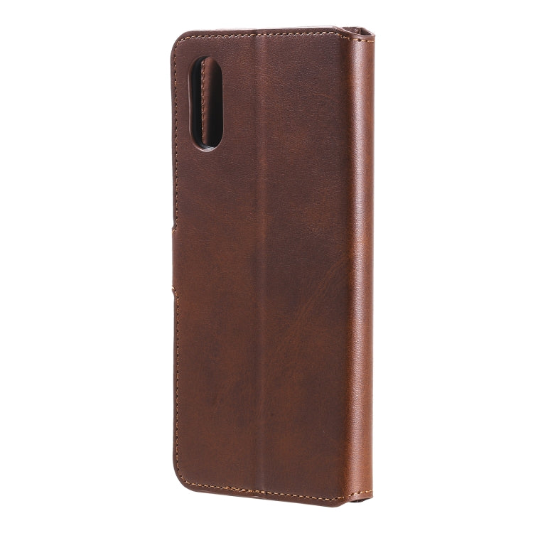 For Samsung Galaxy A02 / M02 Classic Calf Texture PU + TPU Horizontal Flip Leather Case with Holder & Card Slots & Wallet(Brown) by buy2fix