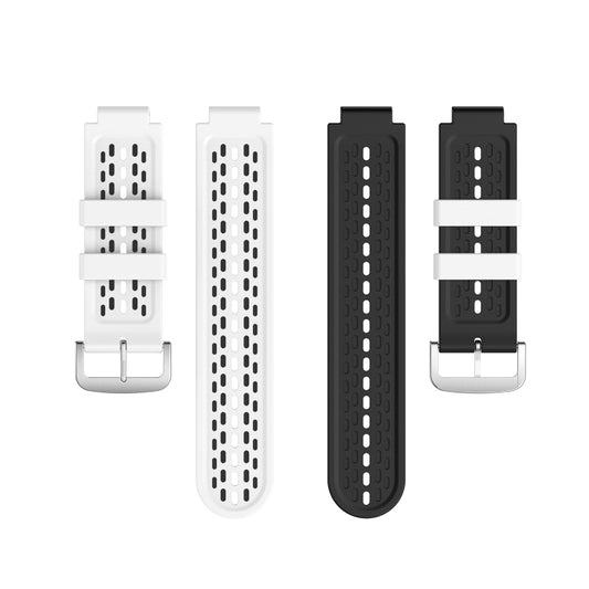 For Garmin Approach S2 / S4 Two-color Silicone Watch Band(White Black) - Watch Bands by buy2fix | Online Shopping UK | buy2fix