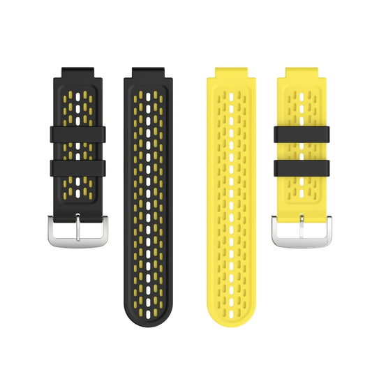 For Garmin Approach S2 / S4 Two-color Silicone Watch Band(Black Yellow) - Watch Bands by buy2fix | Online Shopping UK | buy2fix