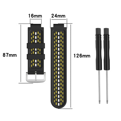 For Garmin Approach S2 / S4 Two-color Silicone Watch Band(Black Yellow) - Watch Bands by buy2fix | Online Shopping UK | buy2fix