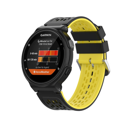 For Garmin Approach S2 / S4 Two-color Silicone Watch Band(Black Yellow) - Watch Bands by buy2fix | Online Shopping UK | buy2fix