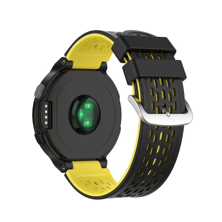 For Garmin Approach S2 / S4 Two-color Silicone Watch Band(Black Yellow) - Watch Bands by buy2fix | Online Shopping UK | buy2fix