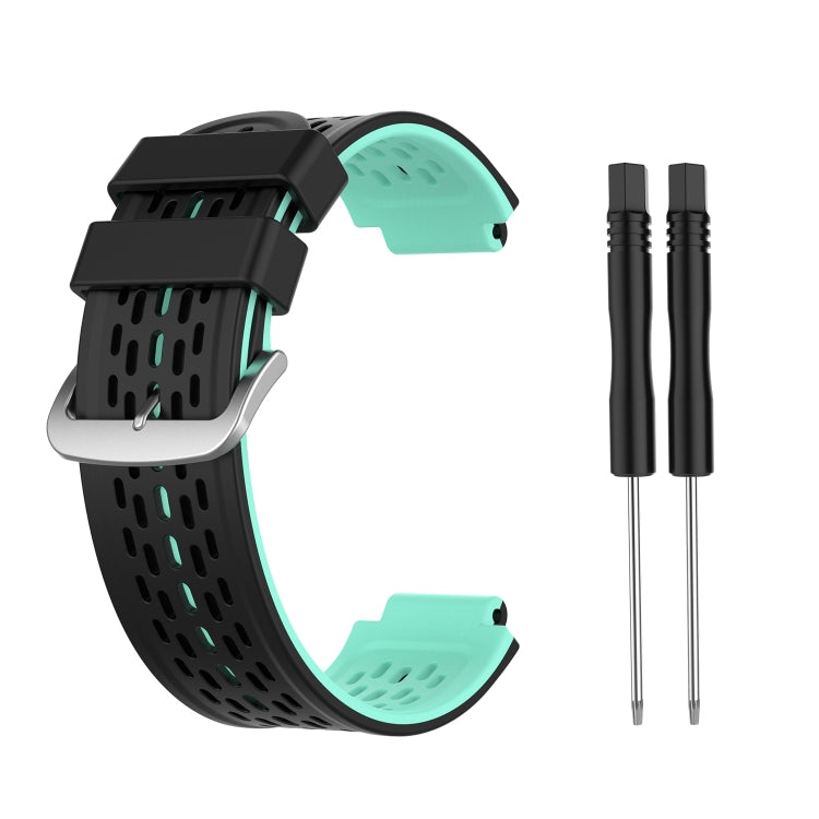 For Garmin Approach S2 / S4 Two-color Silicone Watch Band(Black Mint Green) - Watch Bands by buy2fix | Online Shopping UK | buy2fix