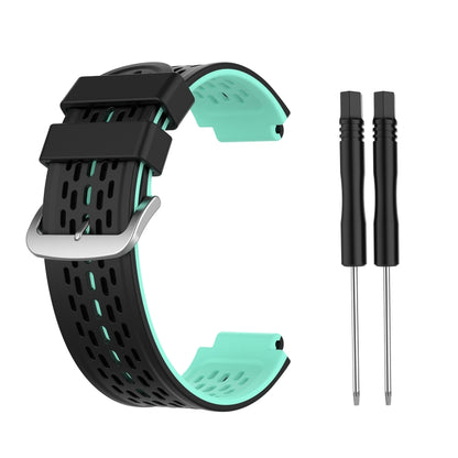 For Garmin Approach S2 / S4 Two-color Silicone Watch Band(Black Mint Green) - Watch Bands by buy2fix | Online Shopping UK | buy2fix