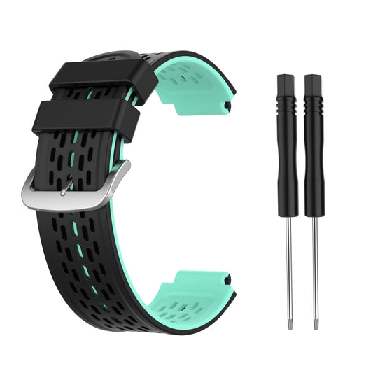 For Garmin Approach S2 / S4 Two-color Silicone Watch Band(Black Mint Green) - Watch Bands by buy2fix | Online Shopping UK | buy2fix