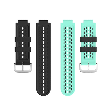 For Garmin Approach S2 / S4 Two-color Silicone Watch Band(Black Mint Green) - Watch Bands by buy2fix | Online Shopping UK | buy2fix