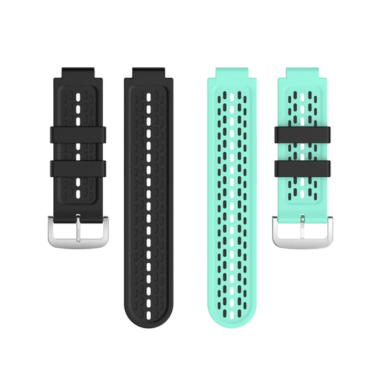 For Garmin Approach S2 / S4 Two-color Silicone Watch Band(Black Mint Green) - Watch Bands by buy2fix | Online Shopping UK | buy2fix