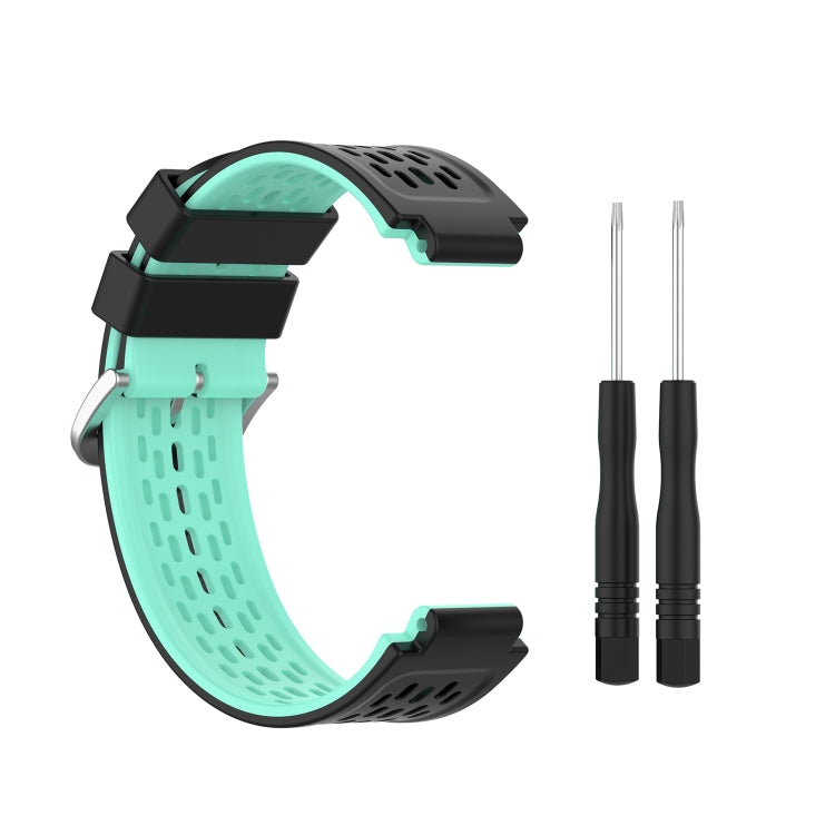 For Garmin Approach S2 / S4 Two-color Silicone Watch Band(Black Mint Green) - Watch Bands by buy2fix | Online Shopping UK | buy2fix