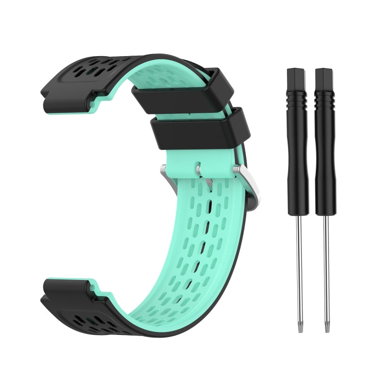 For Garmin Approach S2 / S4 Two-color Silicone Watch Band(Black Mint Green) - Watch Bands by buy2fix | Online Shopping UK | buy2fix