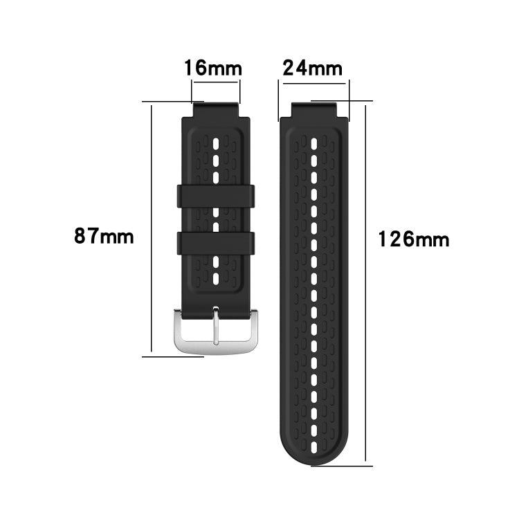 For Garmin Approach S2 / S4 Two-color Silicone Watch Band(Black Mint Green) - Watch Bands by buy2fix | Online Shopping UK | buy2fix