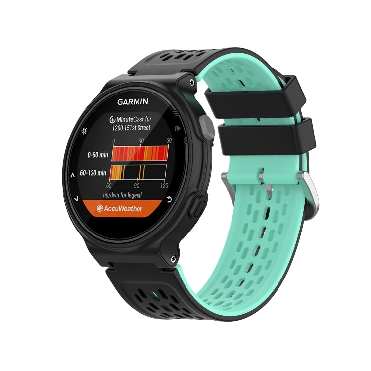 For Garmin Approach S2 / S4 Two-color Silicone Watch Band(Black Mint Green) - Watch Bands by buy2fix | Online Shopping UK | buy2fix