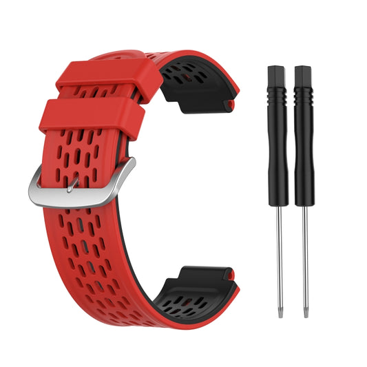 For Garmin Approach S2 / S4 Two-color Silicone Watch Band(Red Black) - Watch Bands by buy2fix | Online Shopping UK | buy2fix