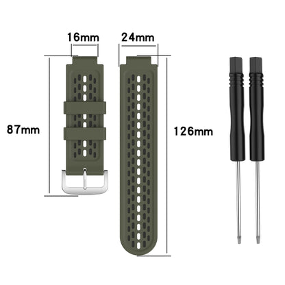 For Garmin Approach S2 / S4 Two-color Silicone Watch Band(Army Green Black) - Watch Bands by buy2fix | Online Shopping UK | buy2fix