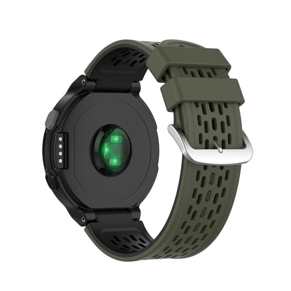 For Garmin Approach S2 / S4 Two-color Silicone Watch Band(Army Green Black) - Watch Bands by buy2fix | Online Shopping UK | buy2fix