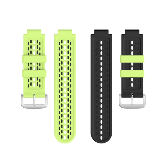For Garmin Approach S2 / S4 Two-color Silicone Watch Band(Lime Green Black) - Watch Bands by buy2fix | Online Shopping UK | buy2fix