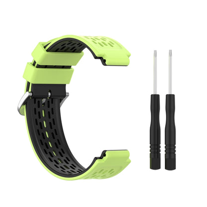 For Garmin Approach S2 / S4 Two-color Silicone Watch Band(Lime Green Black) - Watch Bands by buy2fix | Online Shopping UK | buy2fix