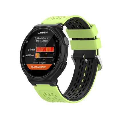 For Garmin Approach S2 / S4 Two-color Silicone Watch Band(Lime Green Black) - Watch Bands by buy2fix | Online Shopping UK | buy2fix
