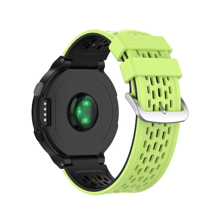For Garmin Approach S2 / S4 Two-color Silicone Watch Band(Lime Green Black) - Watch Bands by buy2fix | Online Shopping UK | buy2fix