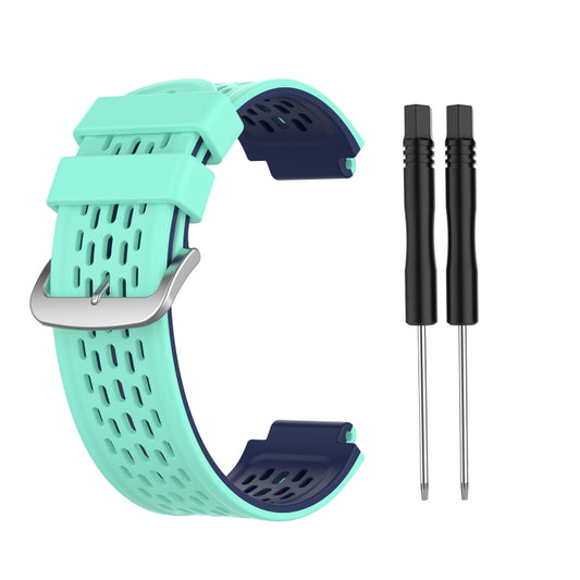 For Garmin Approach S2 / S4 Two-color Silicone Watch Band(Mint Green Blue) - Watch Bands by buy2fix | Online Shopping UK | buy2fix