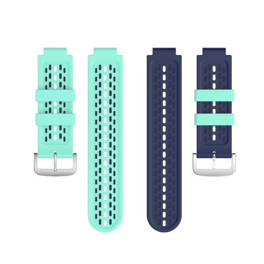 For Garmin Approach S2 / S4 Two-color Silicone Watch Band(Mint Green Blue) - Watch Bands by buy2fix | Online Shopping UK | buy2fix