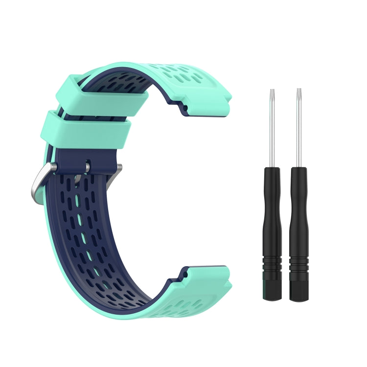 For Garmin Approach S2 / S4 Two-color Silicone Watch Band(Mint Green Blue) - Watch Bands by buy2fix | Online Shopping UK | buy2fix