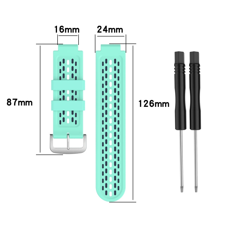 For Garmin Approach S2 / S4 Two-color Silicone Watch Band(Mint Green Blue) - Watch Bands by buy2fix | Online Shopping UK | buy2fix