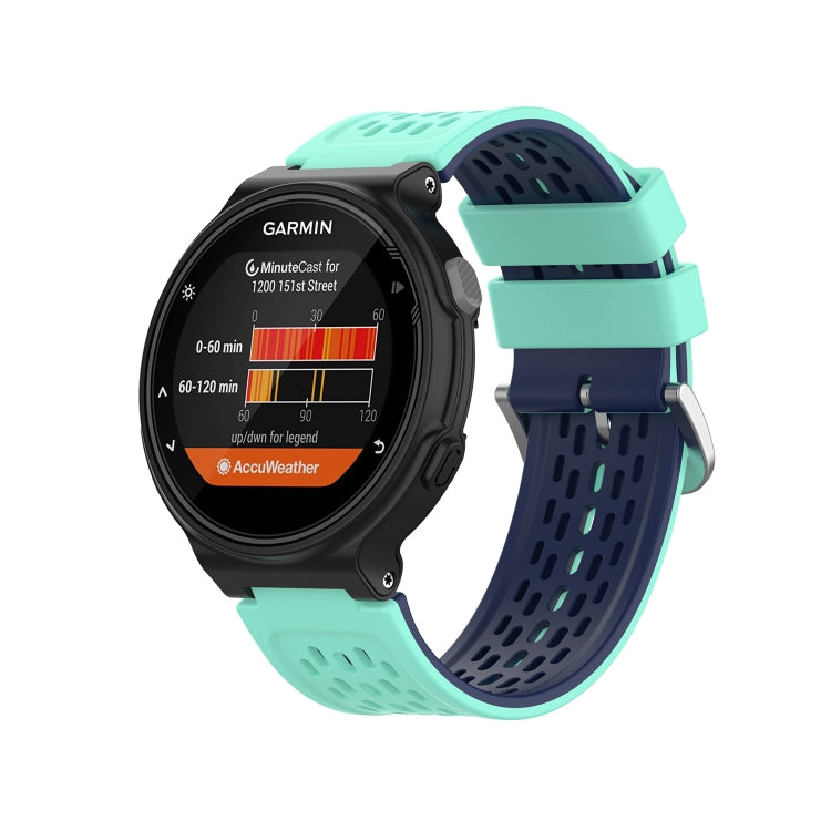 For Garmin Approach S2 / S4 Two-color Silicone Watch Band(Mint Green Blue) - Watch Bands by buy2fix | Online Shopping UK | buy2fix