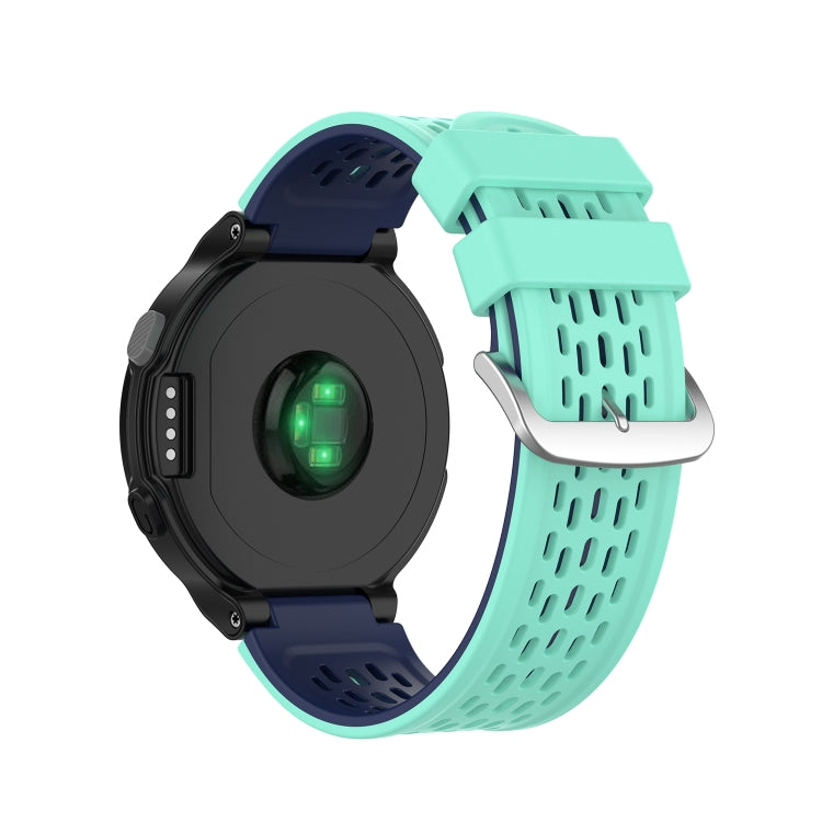 For Garmin Approach S2 / S4 Two-color Silicone Watch Band(Mint Green Blue) - Watch Bands by buy2fix | Online Shopping UK | buy2fix