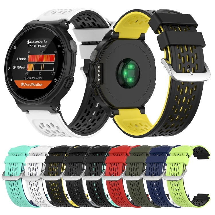 For Garmin Approach S2 / S4 Two-color Silicone Watch Band(Army Green Black) - Watch Bands by buy2fix | Online Shopping UK | buy2fix