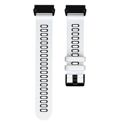 For Garmin Fenix 6X Two-color Silicone Quick Release Watch Band(White Black) - Watch Bands by buy2fix | Online Shopping UK | buy2fix