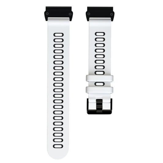 For Garmin Fenix 6X Two-color Silicone Quick Release Watch Band(White Black) - Watch Bands by buy2fix | Online Shopping UK | buy2fix
