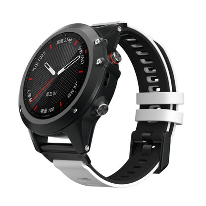 For Garmin Fenix 6X Two-color Silicone Quick Release Watch Band(White Black) - Watch Bands by buy2fix | Online Shopping UK | buy2fix