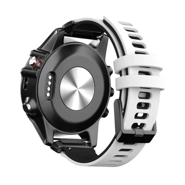 For Garmin Fenix 6X Two-color Silicone Quick Release Watch Band(White Black) - Watch Bands by buy2fix | Online Shopping UK | buy2fix