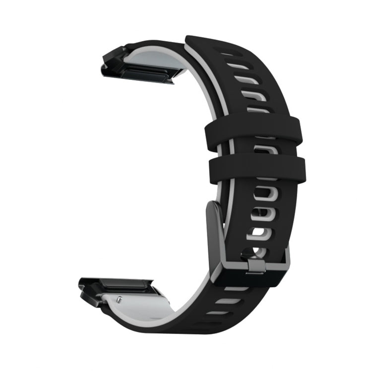 For Garmin Fenix 6X Two-color Silicone Quick Release Watch Band(Black Grey) - Watch Bands by buy2fix | Online Shopping UK | buy2fix